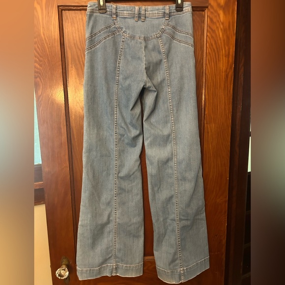 Free People Low Rise Flare Denim Blue Jeans Size 29 Sun Bum - Picture 4 of 13